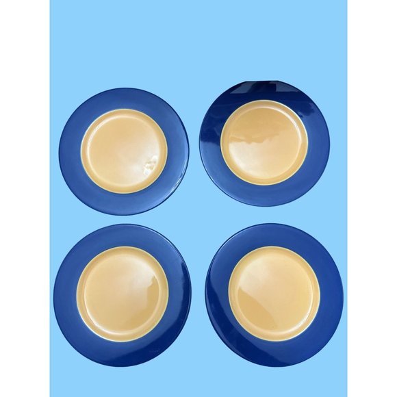 Pagnossin Treviso Ironstone Blue & Orange Pasta Bowls & Salad Plates - Picture 2 of 11